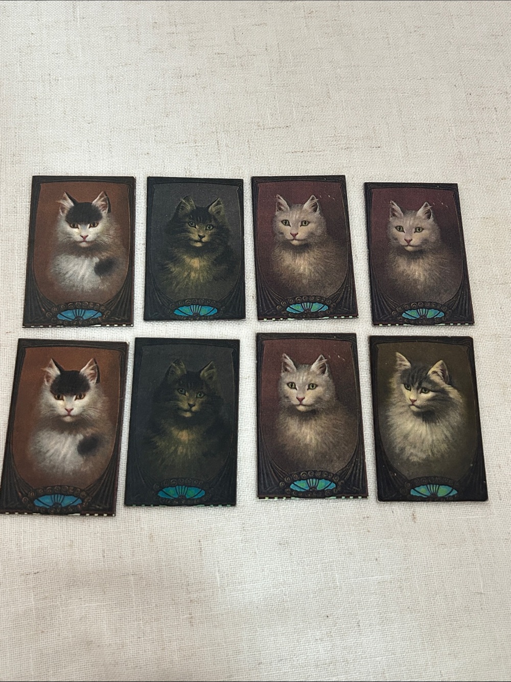 Vintage cat magnets pretty kittens portrait Victorian Art deco Nouveau 90s LOT